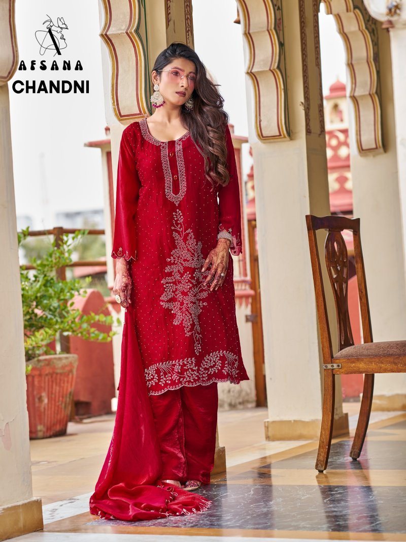 Chandni By Afsana Fandy Satin Readymade Salwar Kameez 